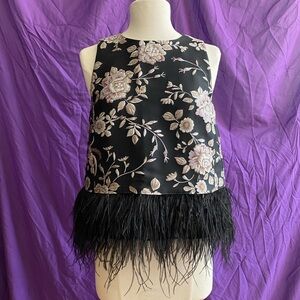 Kate Spade Black Floral Sleeveless Top. Size 2.